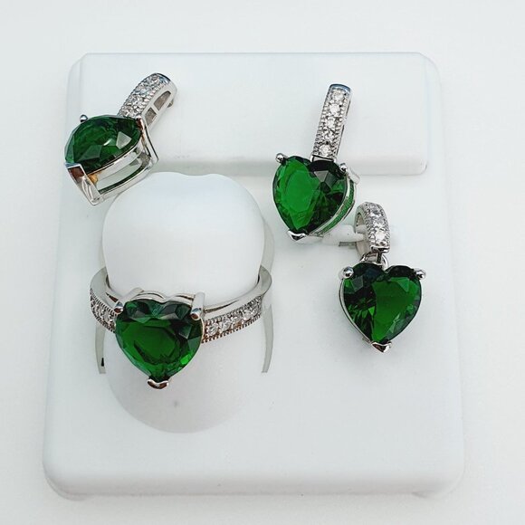 "925 Sterling Silver Cubic Zircon Jewelry Set, UU1P7A7107 - Picture 6 of 9